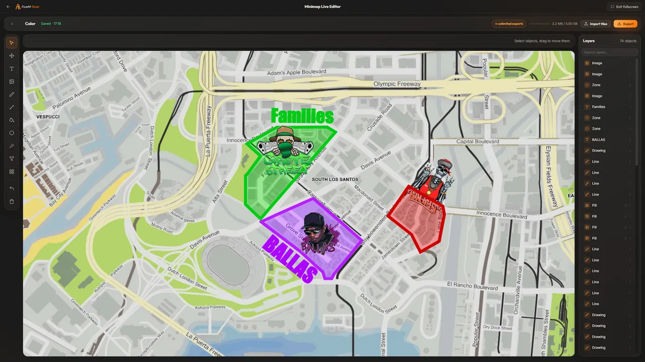 Minimap Live Editor running live in the browser