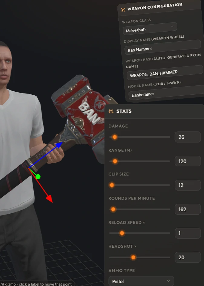 Weapon Creator running live in the browser